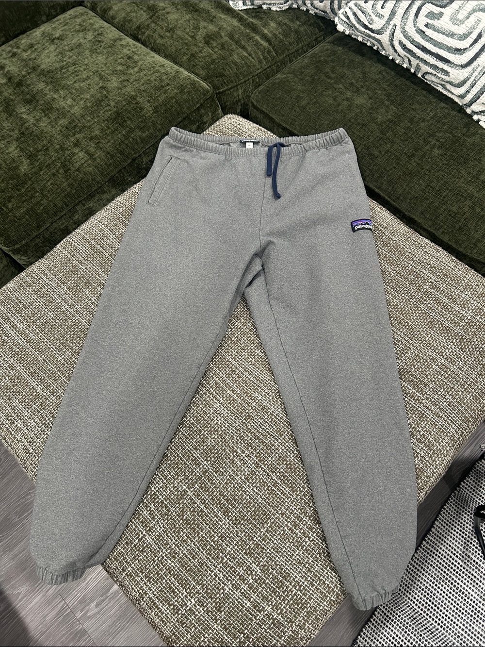 Patagonia Gray Men's Joggers with Navy Drawstring